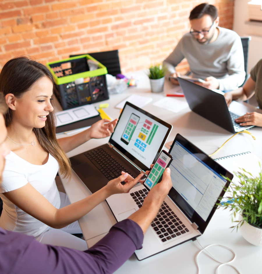 Web developer with laptop